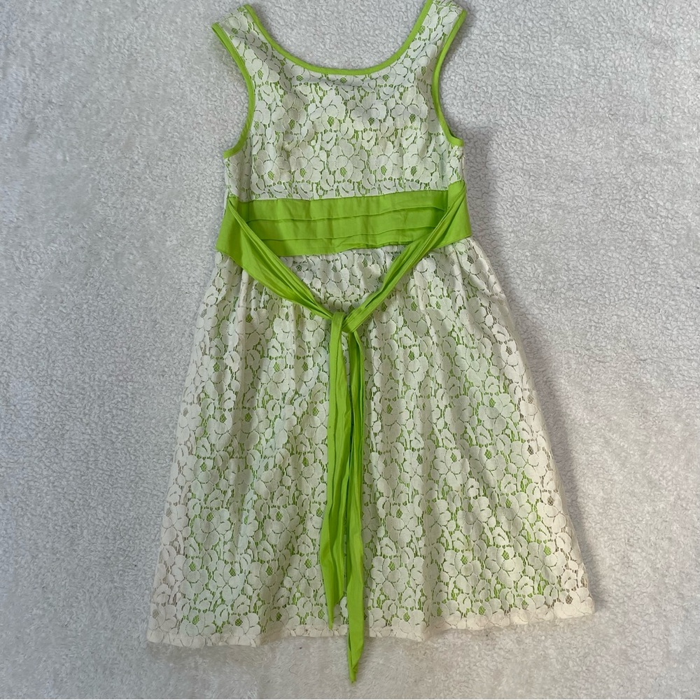 My Michelle green and white lacy cut out mid-thigh dress